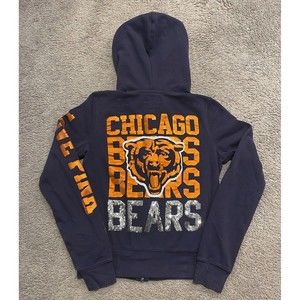 HTF VS PINK Chicago Bears Bling Zip Up Hoodie